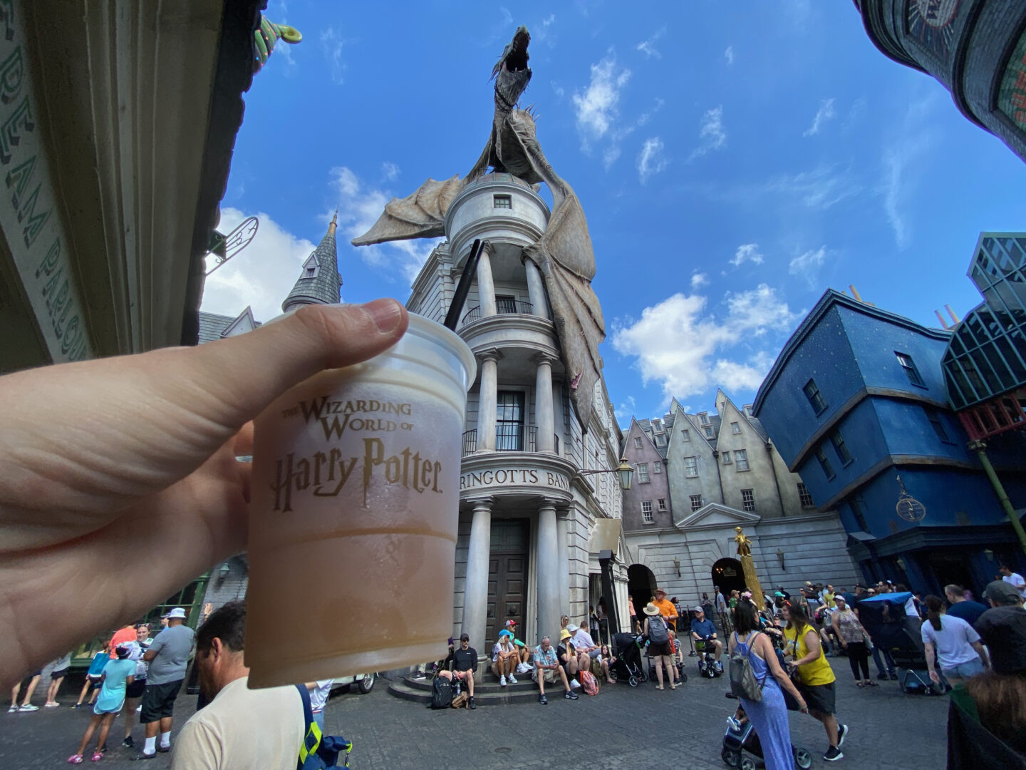Butterbeer at the Wizarding World of Harry Potter in Diagon Alley